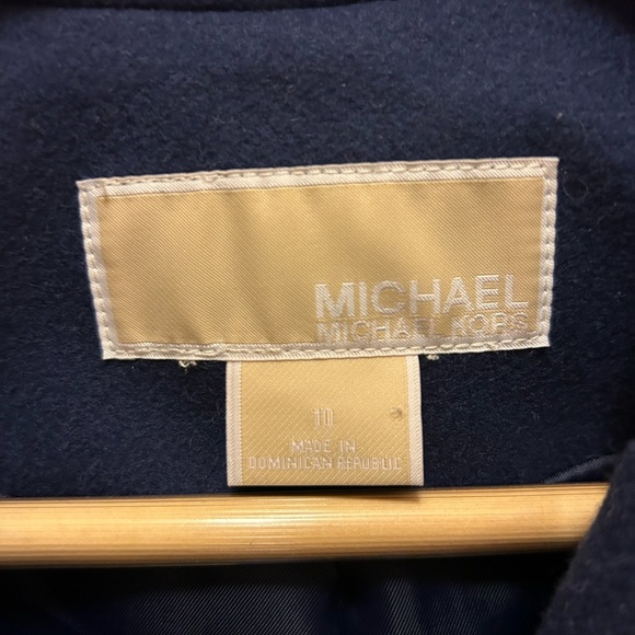 Michael Kors Double Breasted Wool Blend Navy Peacoat Sz M - Picture 13 of 13